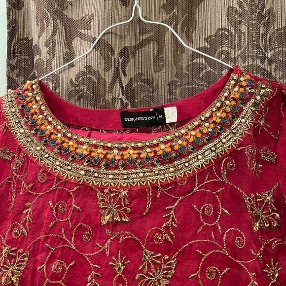 Indian/pakistani embroidered stitched suit 4 piece - Picture 1 of 4